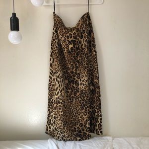 Leopard Print Silky Skirt
